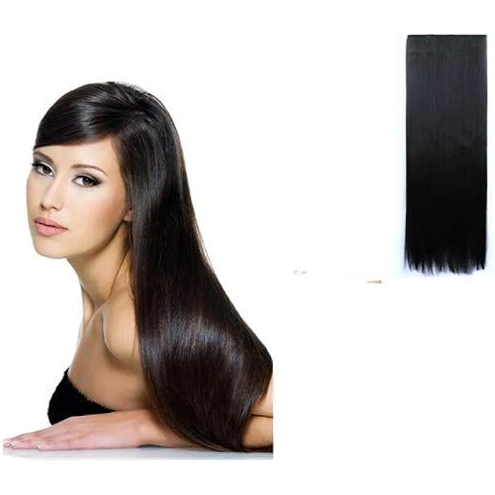 DILLARDS Women Black Natural Look 5 Clips Hair Extension Straight - Image 3